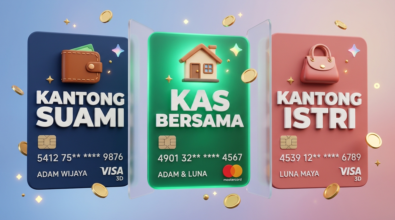 Konsep 3 Kantong Transparan SakuBerdua: Kantong Suami, Kas Bersama, Kantong Istri