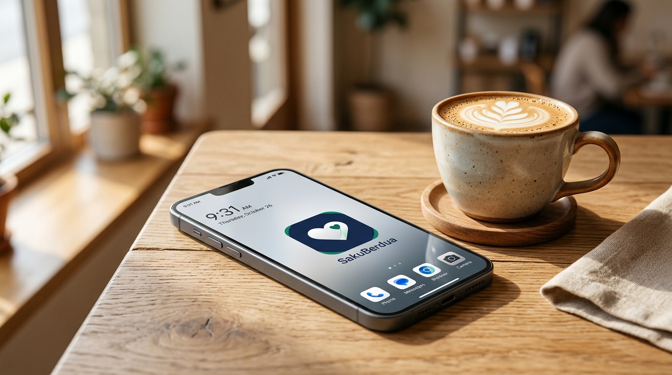 Aplikasi SakuBerdua terpasang rapi di layar utama HP tanpa install file berat